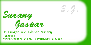 surany gaspar business card